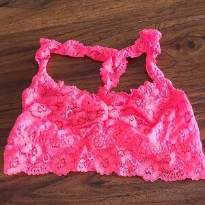 La SENZA Pink Lace Bandeau with Scalloped Edge